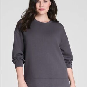 SPANX Women's Relaxed Crewneck Sweater - Charcoal Gray
